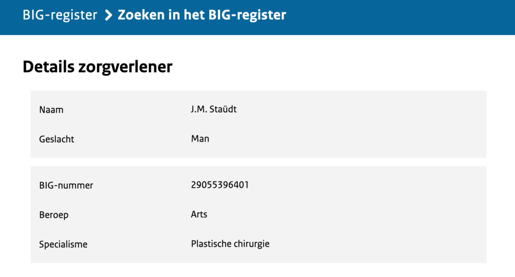 big-registratie Staudt